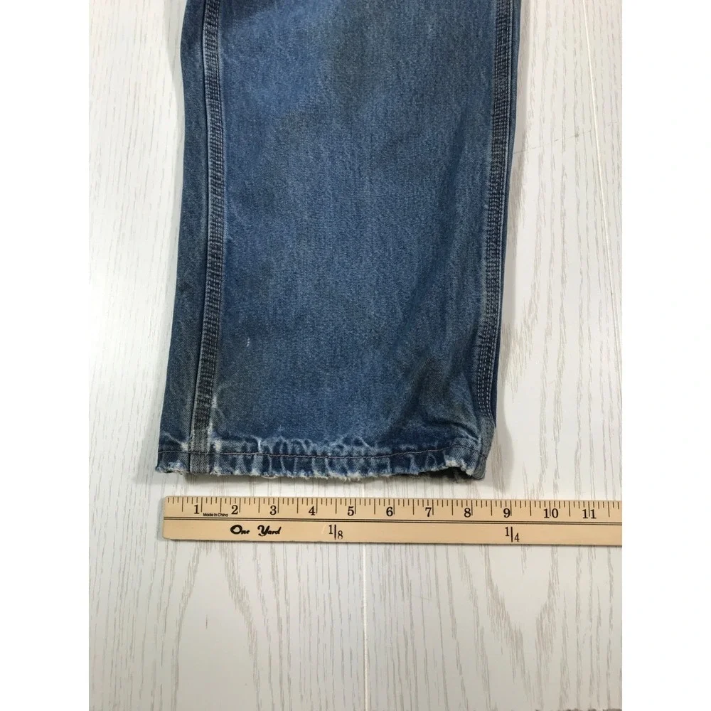 Carhartt Carpenter Jeans Mens 30x29 Blue Flame Resistant Workwear Utility Grunge